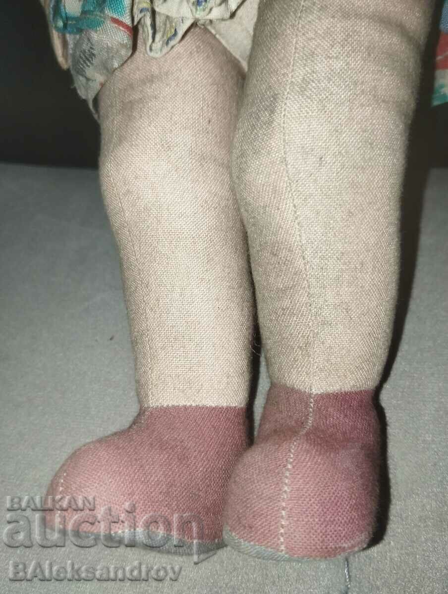 Very old and rare hand painted papier mache doll - 7