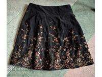 Velvet skirt with beautiful embroidery and metal sequins