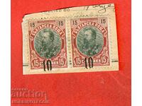 FERDINAND 2 x 10 / 15 Cents BLACK ... 1904 DISPLACED