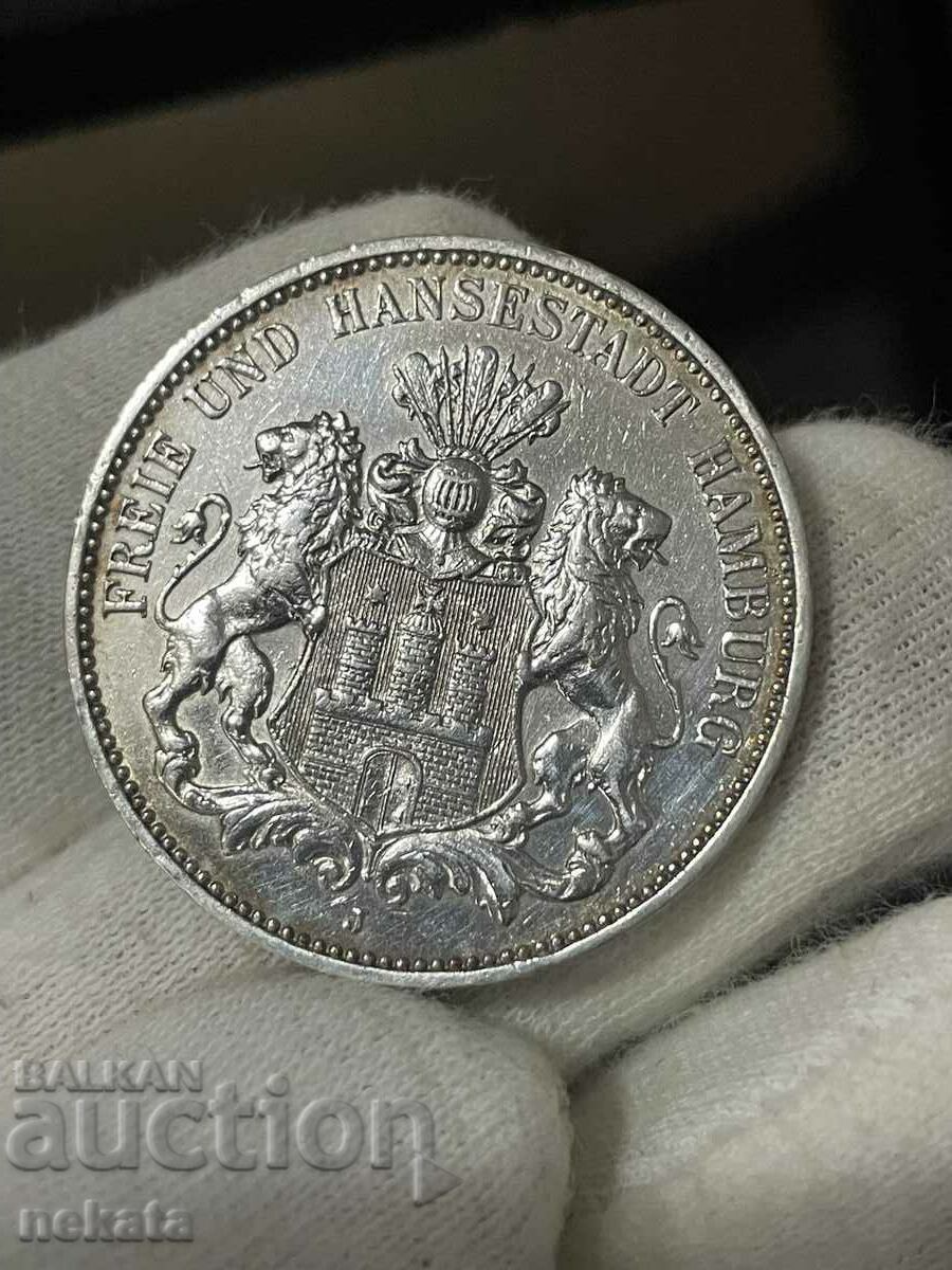 3 Марки 1911 г. Хамбург, Сребро