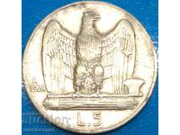 5 lire argint Italia 1928