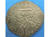 Quatrino Clement XII 1730-1740 Wood/Eagle Vatican Billon