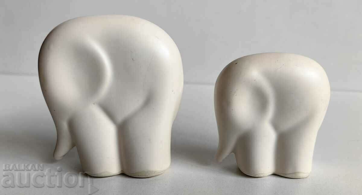 . LOT CERAMIC ELEPHANTS HEALTHY FIGURINE ELEPHANT STATUETTE