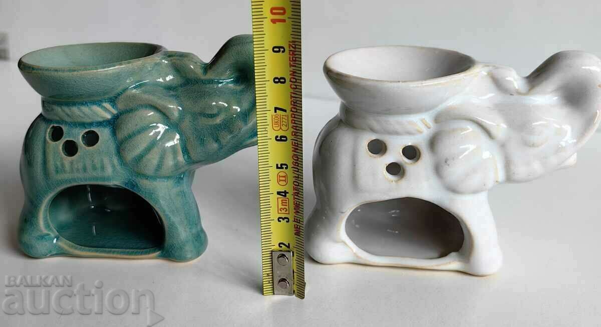 Auction  . LOT CERAMIC ELEPHANTS CANDLESTICK HEALTHY ELEPHANT FIGURE