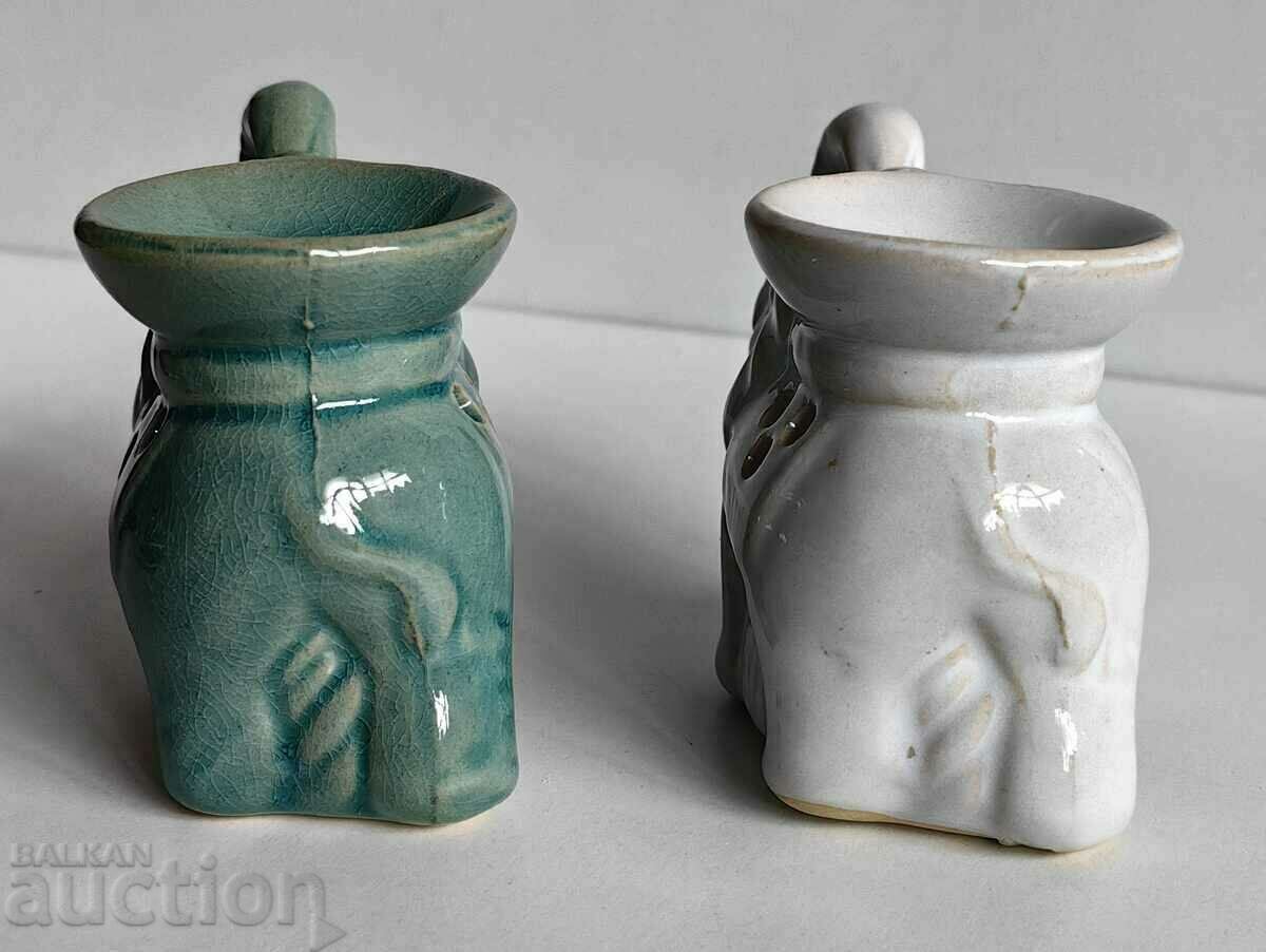 Delivery of . LOT CERAMIC ELEPHANTS CANDLESTICK HEALTHY ELEPHANT FIGURE