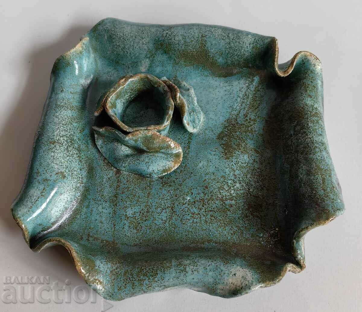 . LARGE CERAMIC PLATE CANDLE HOLDER HELLO . LARGE CERAMIC PLATE CANDLE HOLDER HELLO