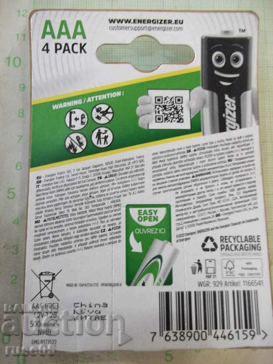 Delivery of Set of 4 pcs. "Energizer AAA" batteries new