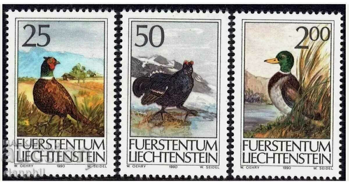 Liechtenstein 1990 Birds (**) clean series, unstamped