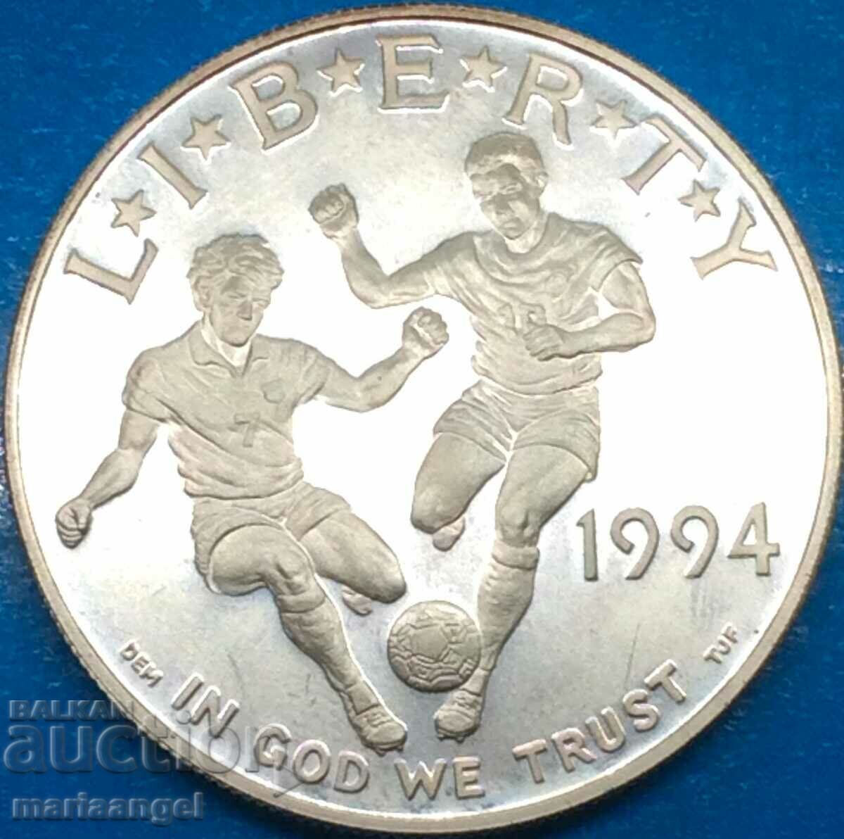 USA 1 Dollar 1994 Soccer - World Cup PROOF 26.74y Ag