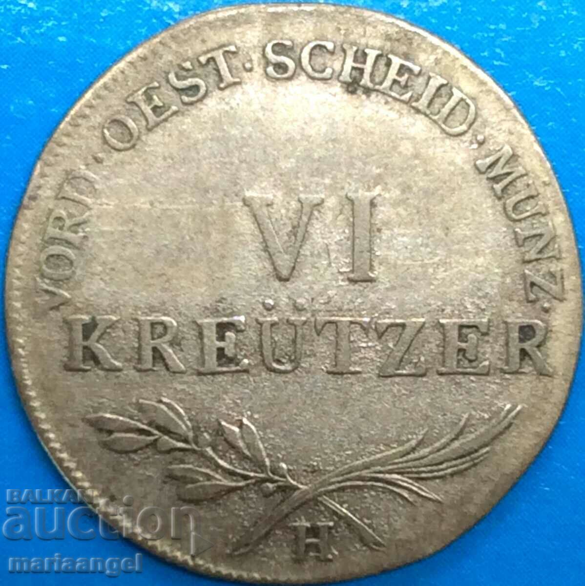 Austria 6 Kreuzer 1802 H - Burgau 22mm silver