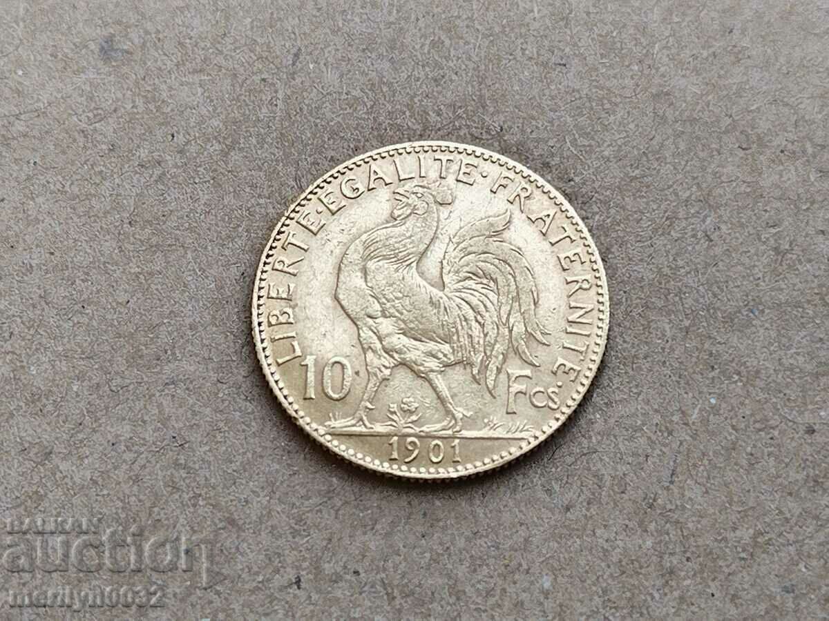 10 Francs 1901 France Gold 3.22 900/1000