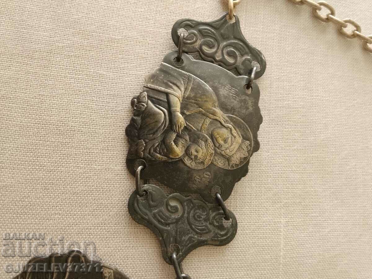 RUSSIAN NECKLACE with RELIEF ORTHODOX ICONS and CRUCIFIXION - MAYS with price 120.00 BGN | € 61.36 RUSSIAN NECKLACE with RELIEF ORTHODOX ICONS and CRUCIFIXION - MAYS with price 120.00 BGN | € 61.36