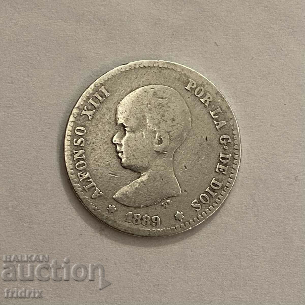 Spain 1 peseta / Spain 1 peseta 1889 ХО with price 135.00 BGN | € 69.02 Spain 1 peseta / Spain 1 peseta 1889 ХО with price 135.00 BGN | € 69.02