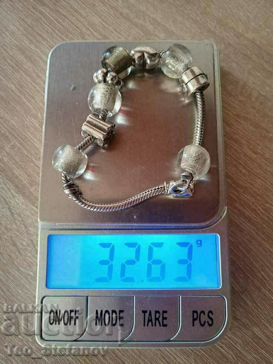 Pandora silver bracelet solid silver with zircons - 5 Pandora silver bracelet solid silver with zircons - 5