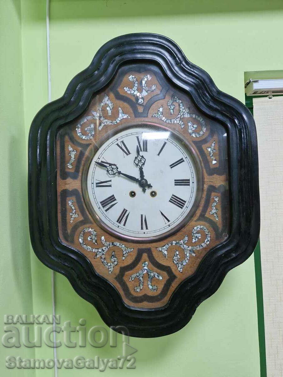 Antique collectible mother of pearl wall clock with price 344.00 BGN | € 175.88 Antique collectible mother of pearl wall clock with price 344.00 BGN | € 175.88