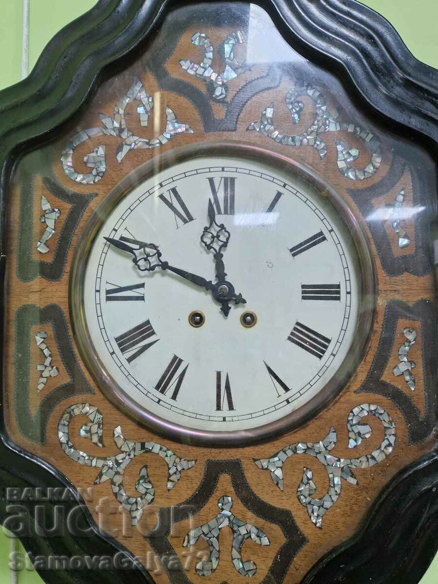Antique collectible mother of pearl wall clock - 6 Antique collectible mother of pearl wall clock - 6