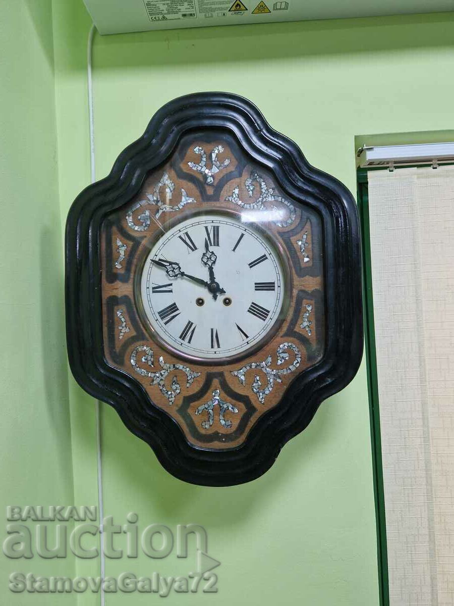 Antique collectible mother of pearl wall clock Antique collectible mother of pearl wall clock