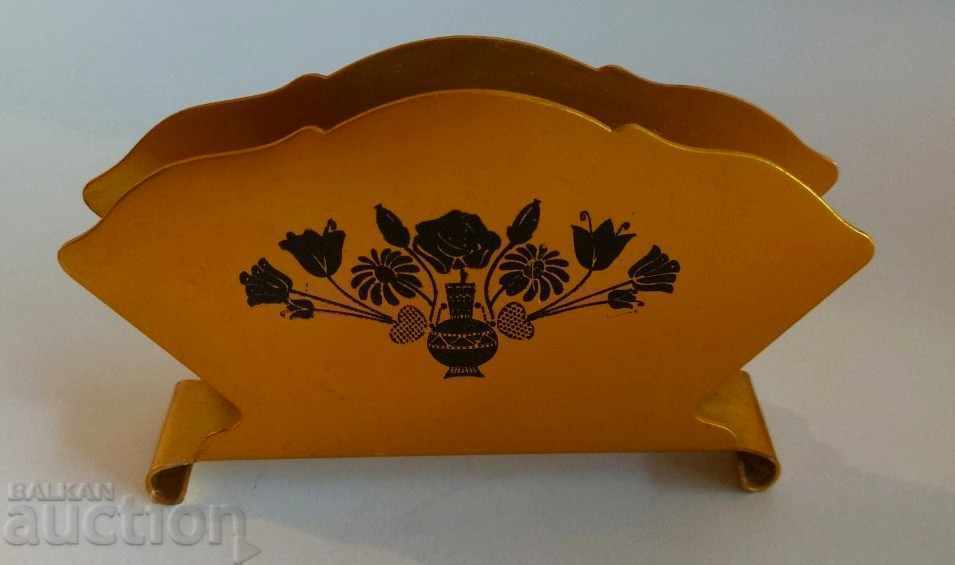 . SOC METAL NAPKIN HOLDER VASE WITH FLOWERS with price 15.00 BGN | € 7.67