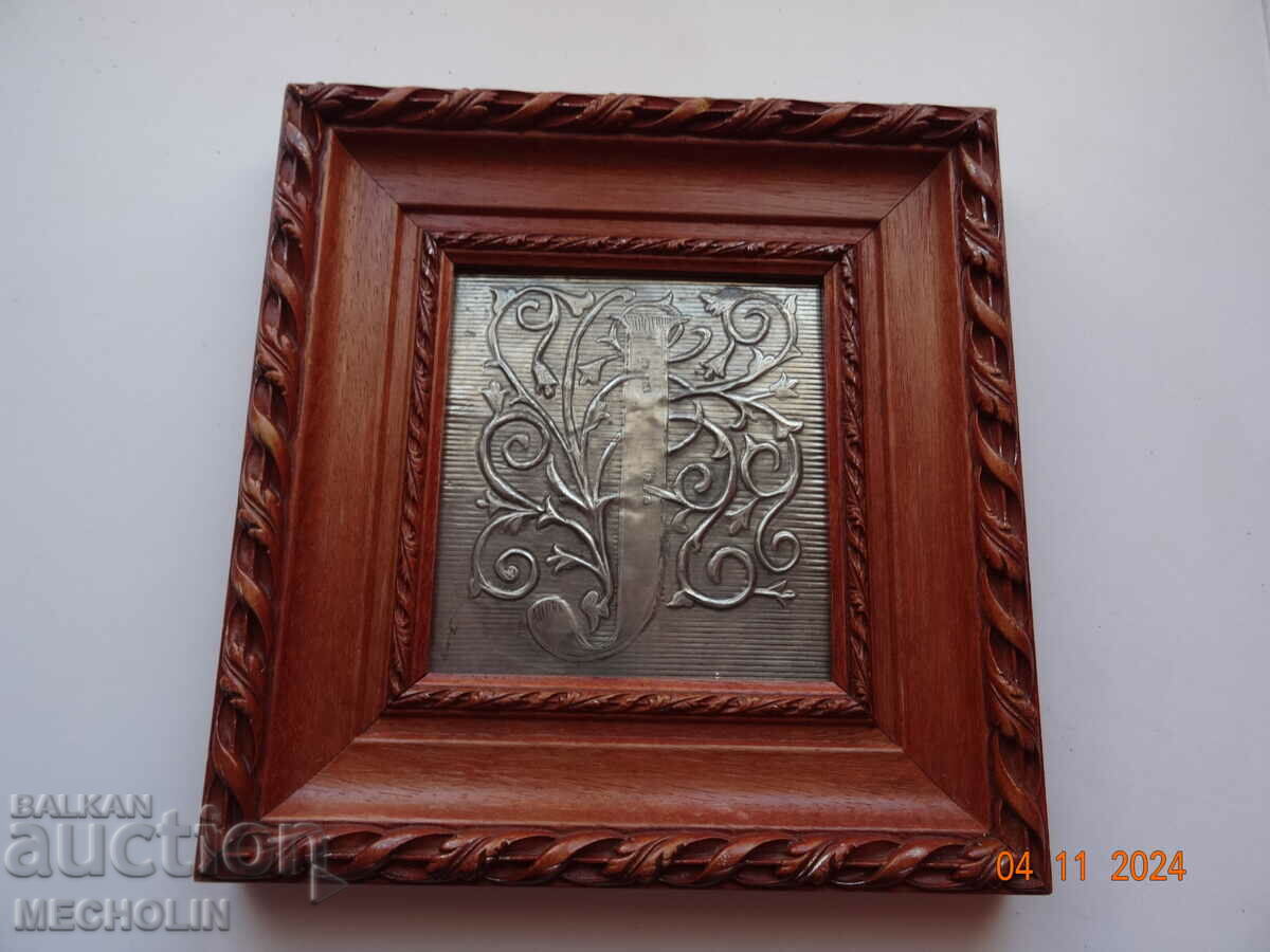 old picture WITH METAL letter J - 5