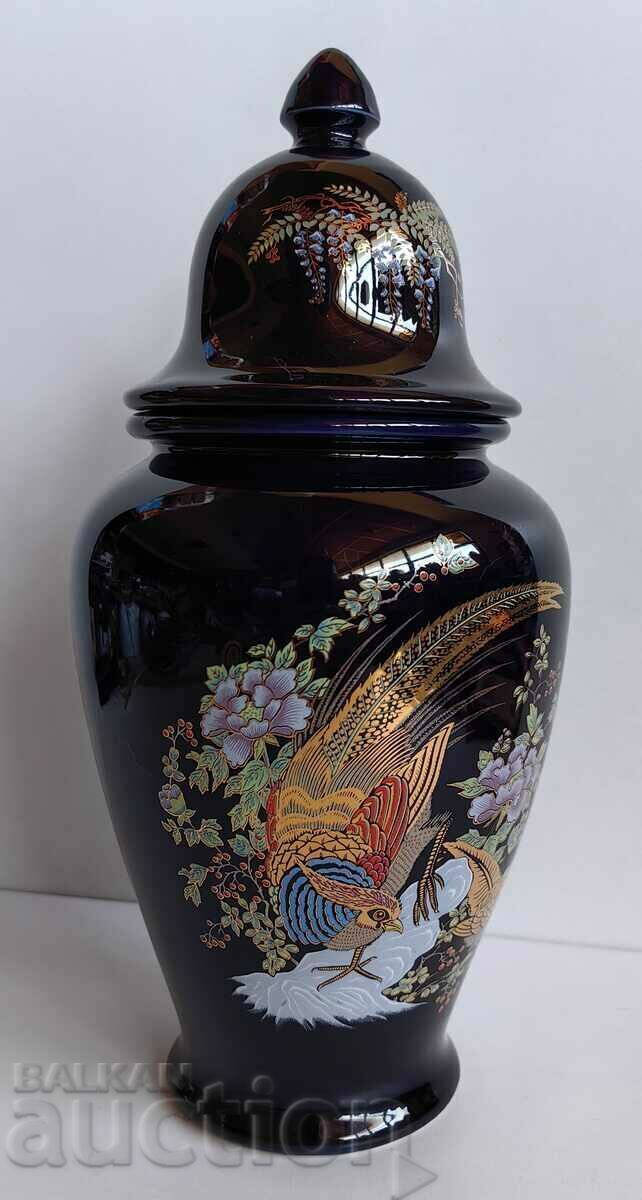 . ITALIAN PORCELAIN VASE URN JAR COBALT BLUE with price 75.00 BGN | € 38.35