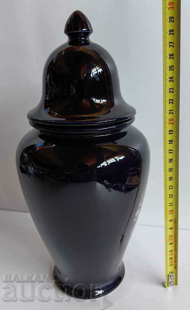 Delivery of . ITALIAN PORCELAIN VASE URN JAR COBALT BLUE