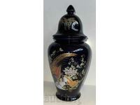 . VAZA DE PORCELAN ITALIAN BORCA URN ALBALT COBALT