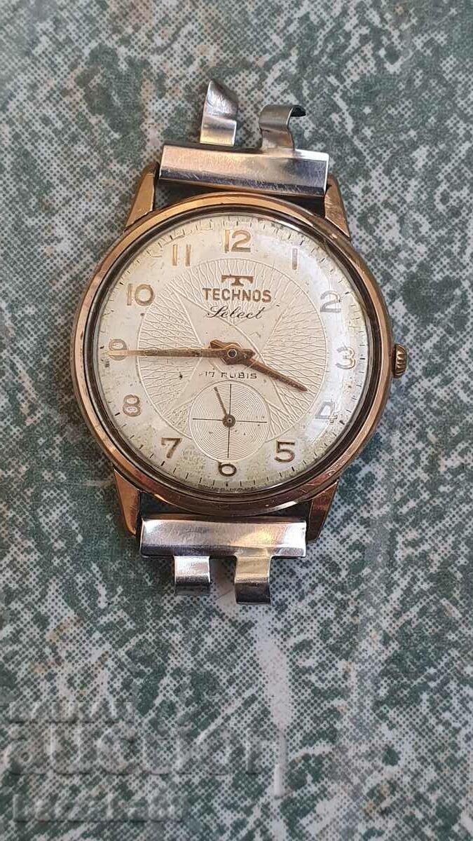 Old watch Technos 17 jewels