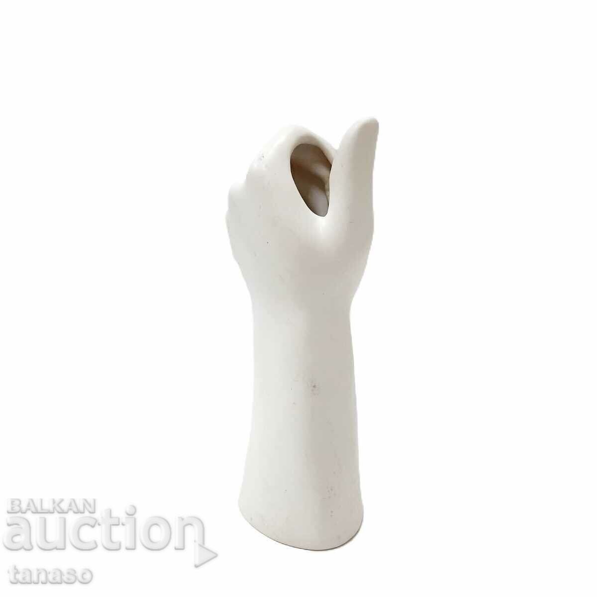 Auction  Ceramic hand, decoration 19 cm, unique decoration(10.2)