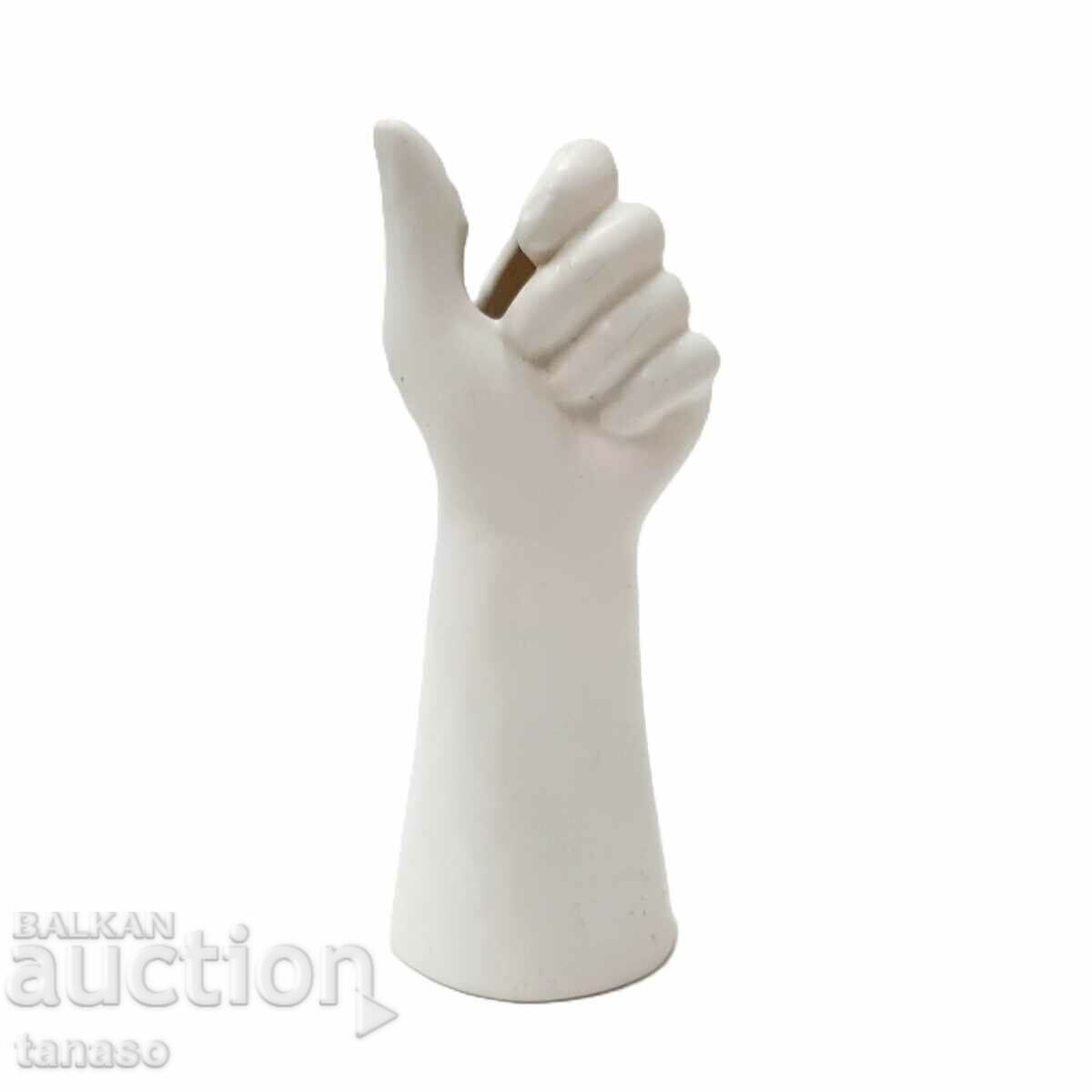 Ceramic hand, decoration 19 cm, unique decoration(10.2)