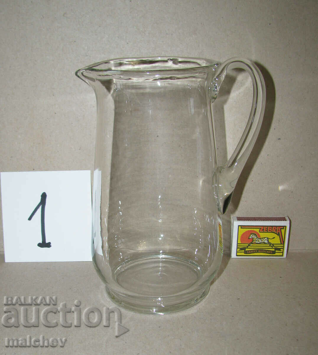 Old No. 1 glass jug, 18.5 cm, excellent