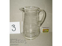 Old No. 3 glass jug, 18.5cm, excellent