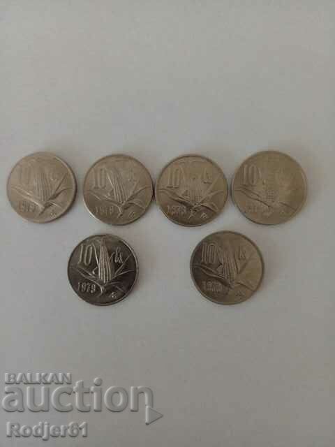 1979 - 10 centavos Mexico 6 pcs 1979 - 10 centavos Mexico 6 pcs