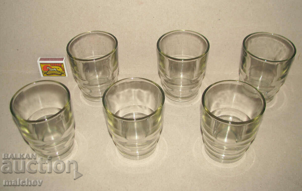 Set of 6 glass water glasses 200 ml slightly smoked glass