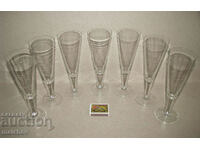 Set of 7 tall glass cocktail glasses 19 cm, excellent