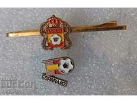 World Cup football. pin tie + badge