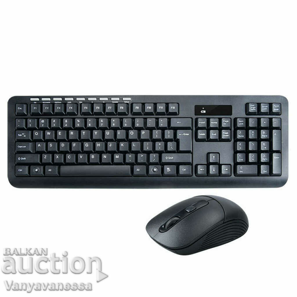 Tastatură fără fir de 2,4 GHz și mouse optic