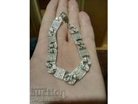 Designer silver bracelet with zircons