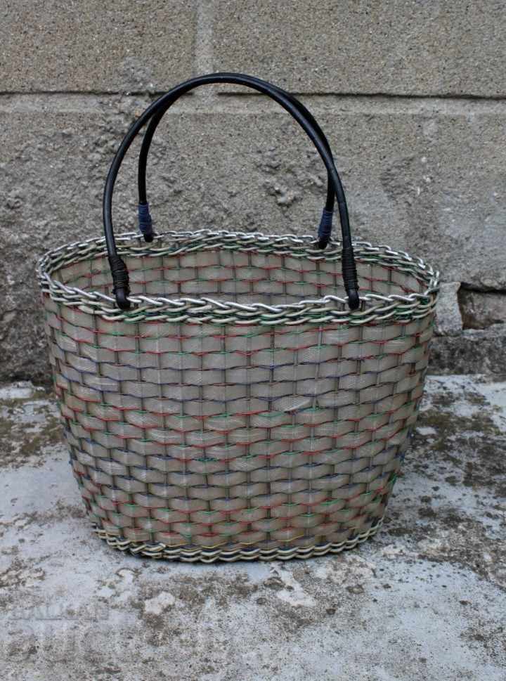 SOCIALIST PLASTIC WOVEN SHOPPING BAG BASKET