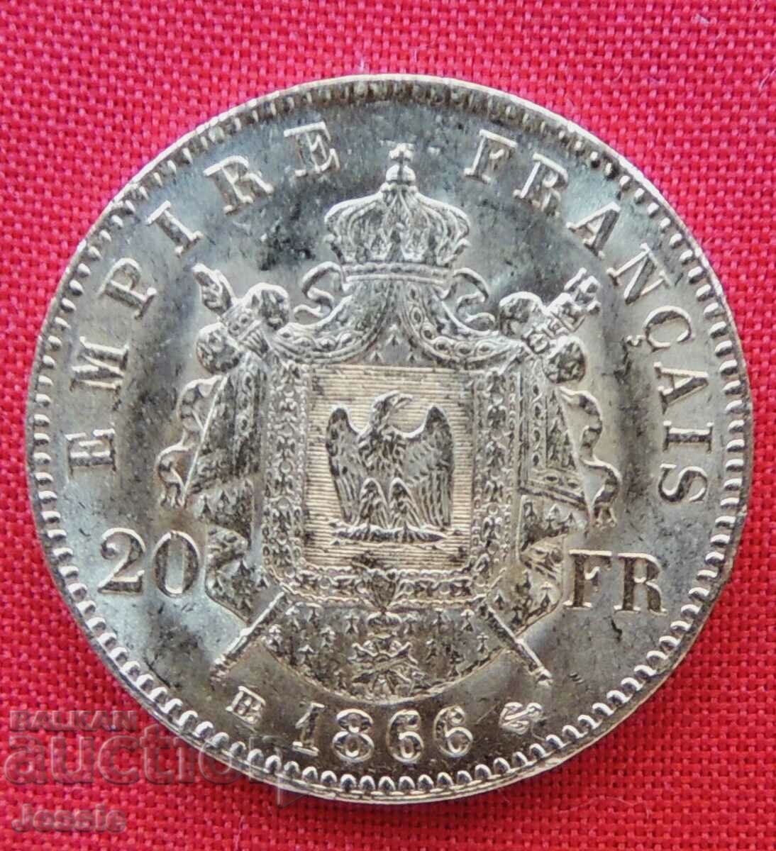 20 Φράγκα 1866 BB France AU (χρυσός)