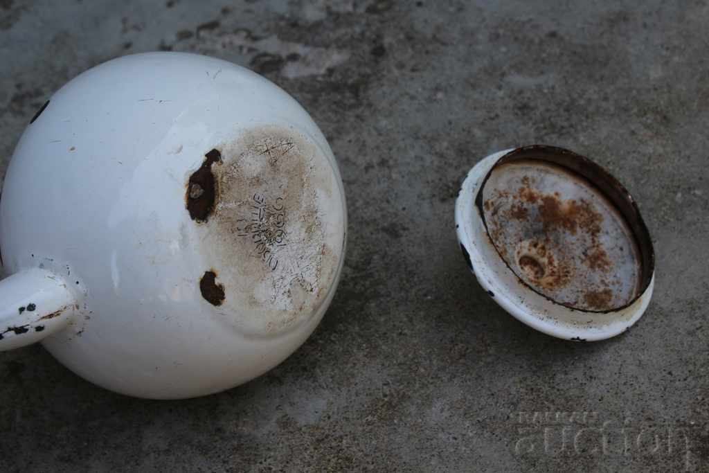 , SOC ENAMEL KETTLE FOR DECORATION VASE POT DISH - 6