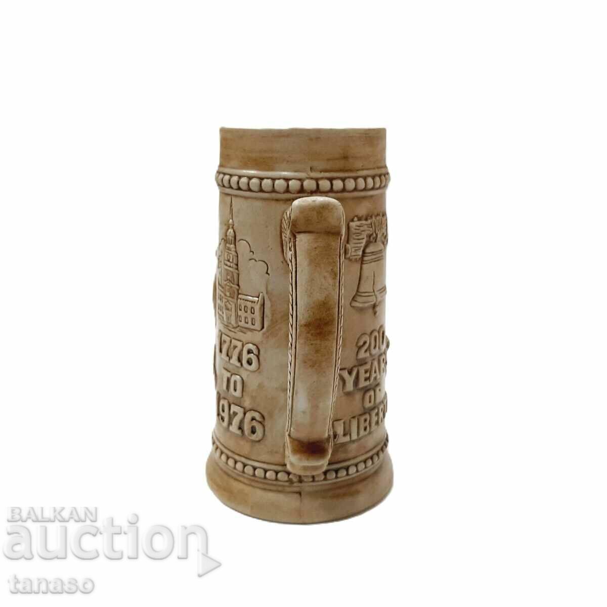 Cană veche din ceramică americană comemorativă (9.2) - 5 Cană veche din ceramică americană comemorativă (9.2) - 5