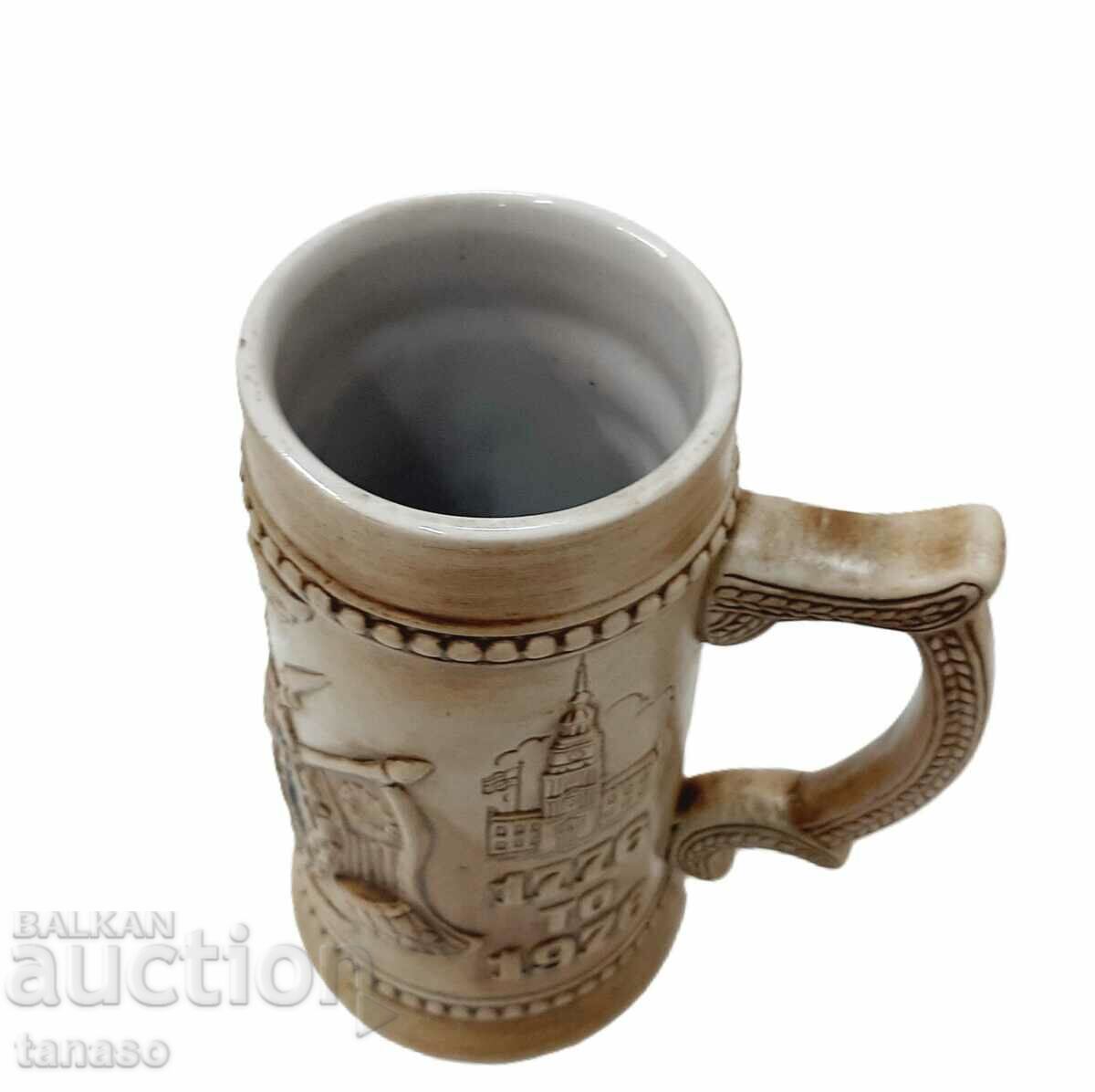 Cană veche din ceramică americană comemorativă (9.2) - 6 Cană veche din ceramică americană comemorativă (9.2) - 6