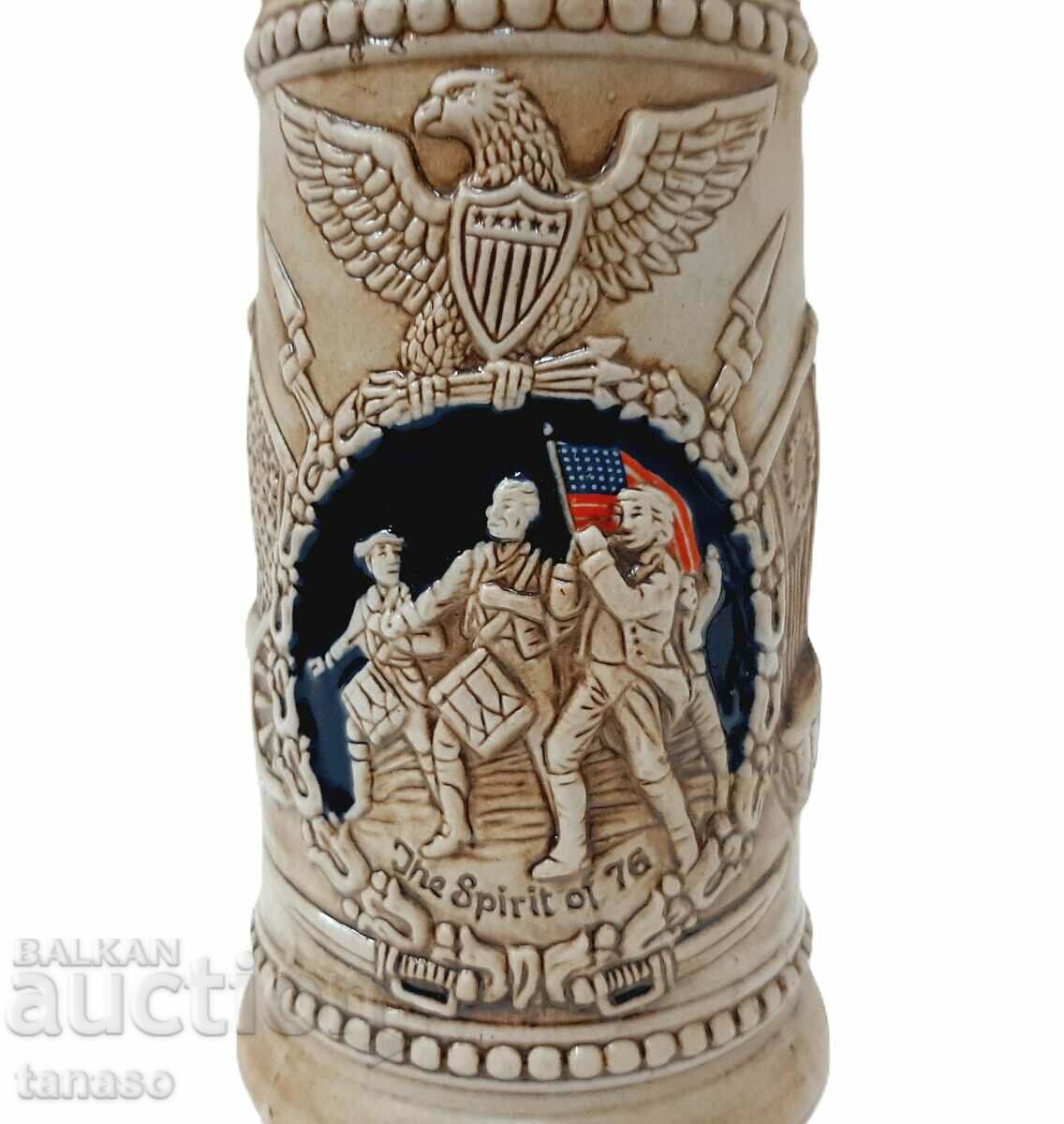 Cană veche din ceramică americană comemorativă (9.2) - 7 Cană veche din ceramică americană comemorativă (9.2) - 7