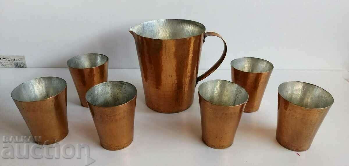 . SOC HONEY WINE SET BRANDY POT GLASS GLASS COPPER HONEY