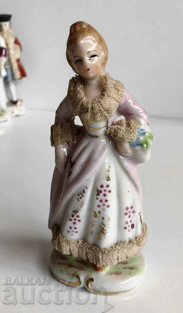 .WOMAN WITH BASKET MARKED PORCELAIN FIGURE STATUETTE HEALTH - 5 .WOMAN WITH BASKET MARKED PORCELAIN FIGURE STATUETTE HEALTH - 5