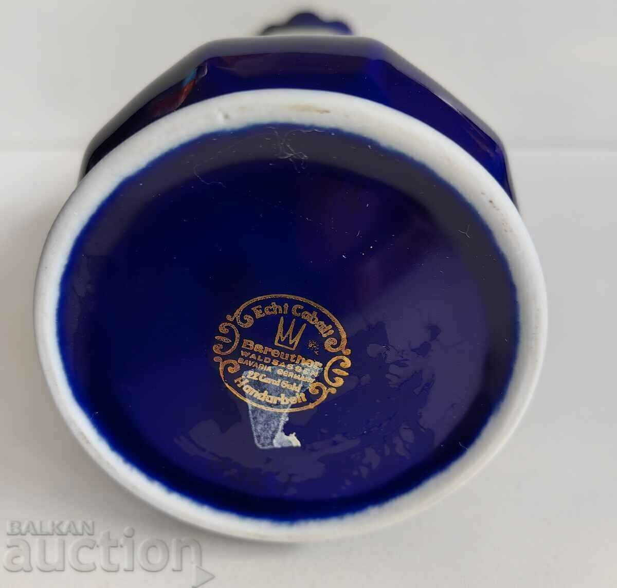 . ECHT COBALT 22 CARAT GOLD HANDMADE PORCELAIN VASE - 5 . ECHT COBALT 22 CARAT GOLD HANDMADE PORCELAIN VASE - 5