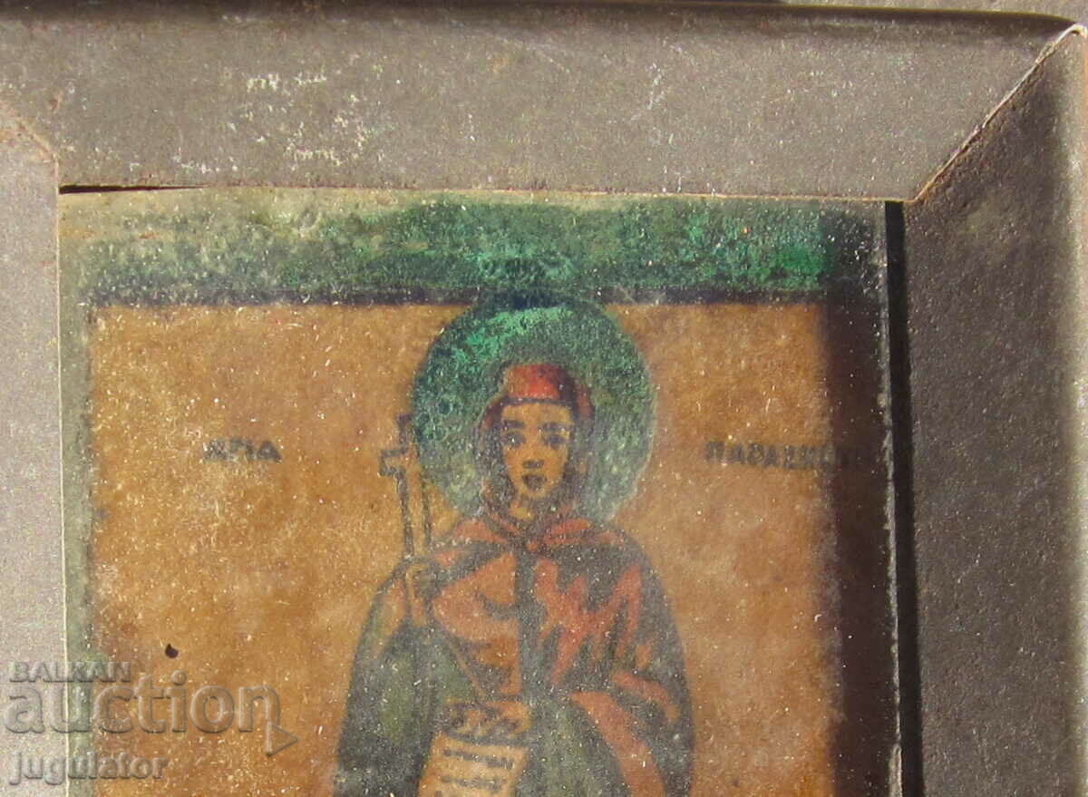 Saint Paraskeva antique small household icon with hardware - 5