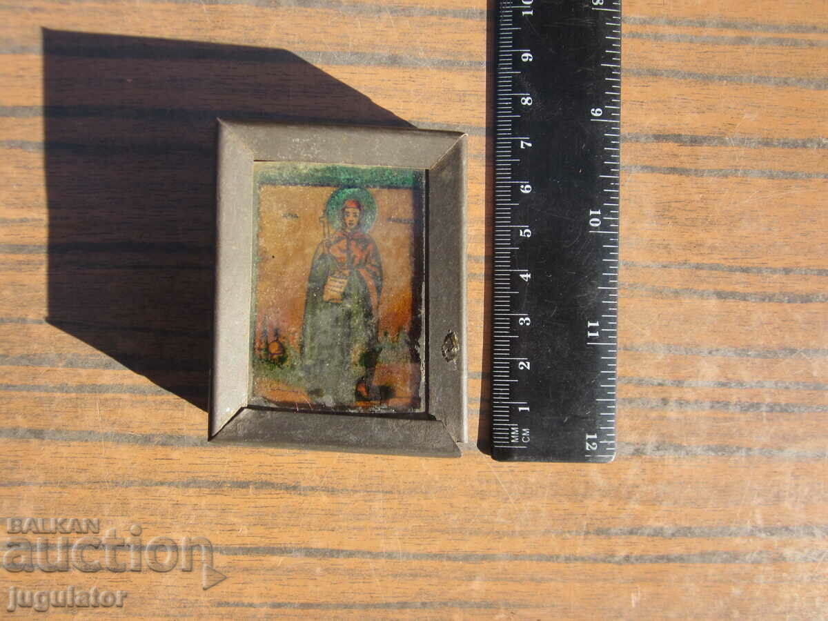 Saint Paraskeva antique small household icon with hardware - 7