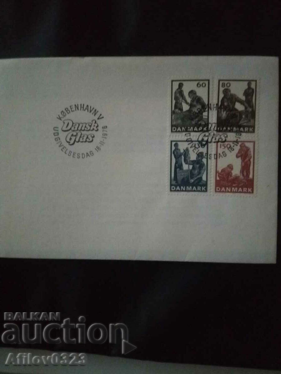 Commemorative envelope Danish glass.