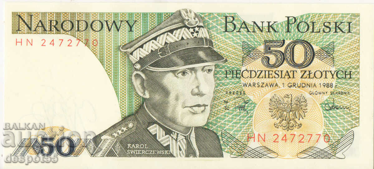 1988. Polonia. 50 de zloți - UNC.